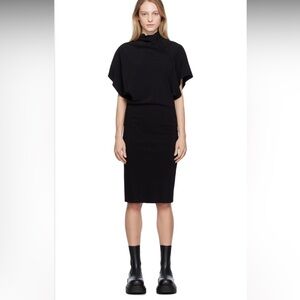 NWT RICK OWENS Black Seb Midi Dress IT 42 US size 6